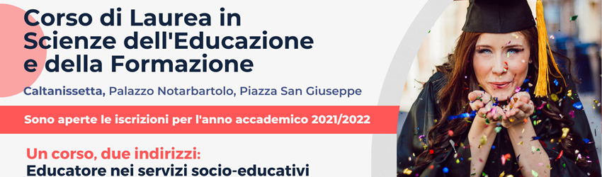Aperte le iscrizioni al Corso di Laurea in Scienze dell'Educazione e della Formazione 2021-2022